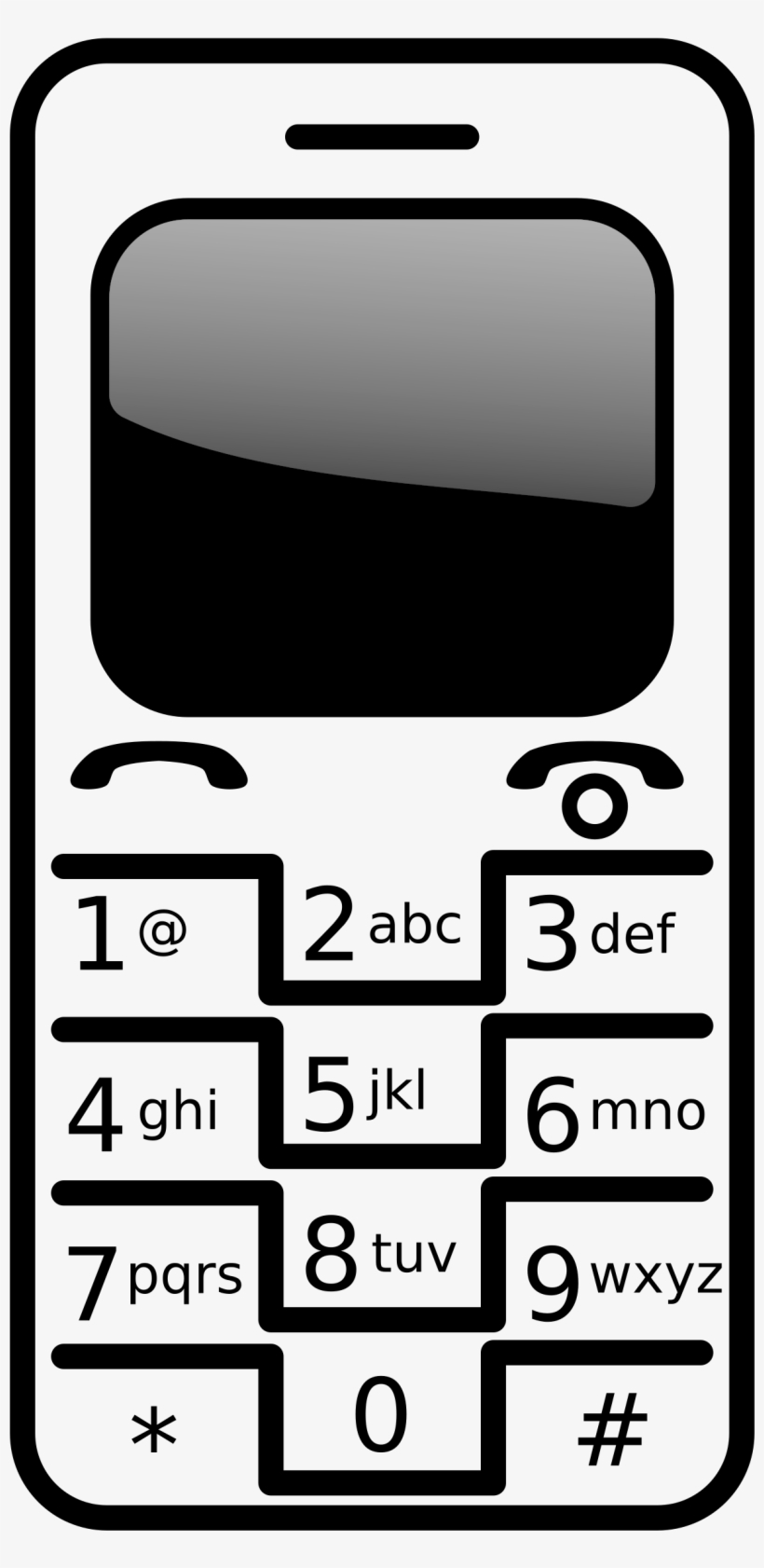 Big Image - Cellphone Black And White, transparent png download