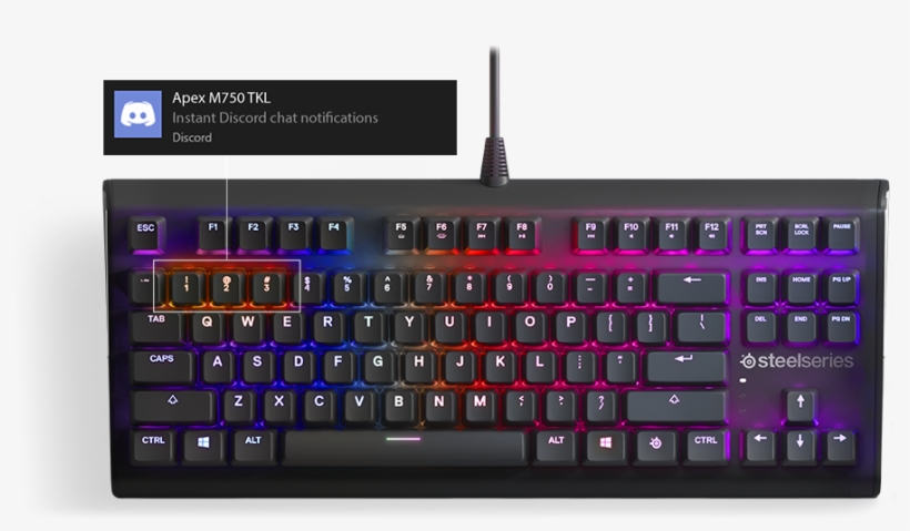 Apex M750 Tkl Us - Steelseries Apex M750 Tkl, transparent png download