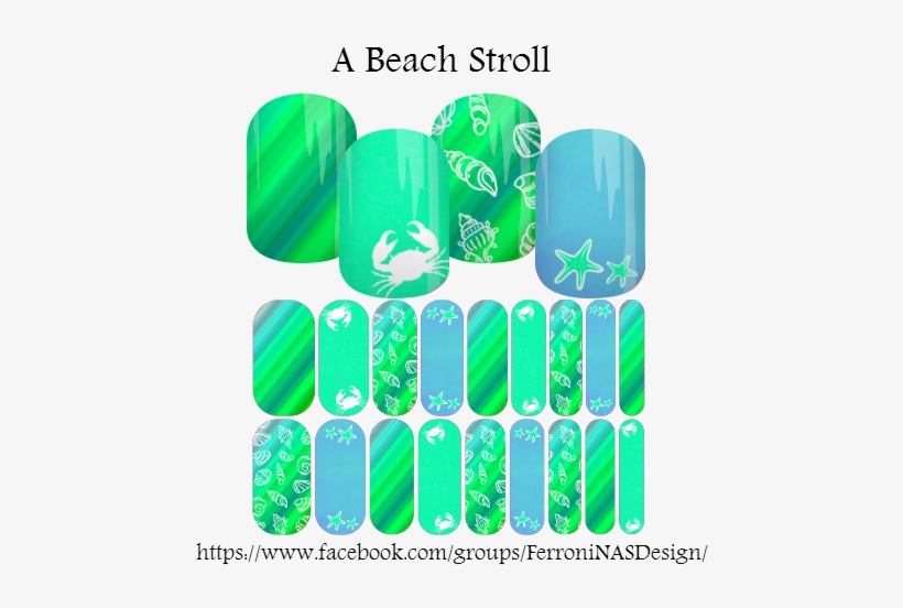 Love The Colors Of This Beach Inspired Nail Wrap - Graphic Design, transparent png download