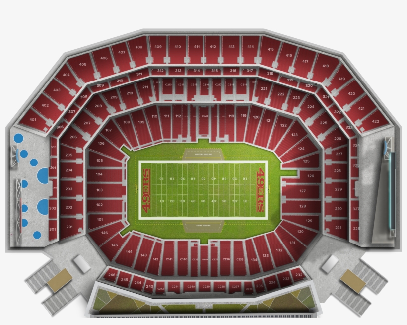 New York Giants At San Francisco 49ers At Levi's Stadium - Levi's Stadium Section 128 Row 1a, transparent png download