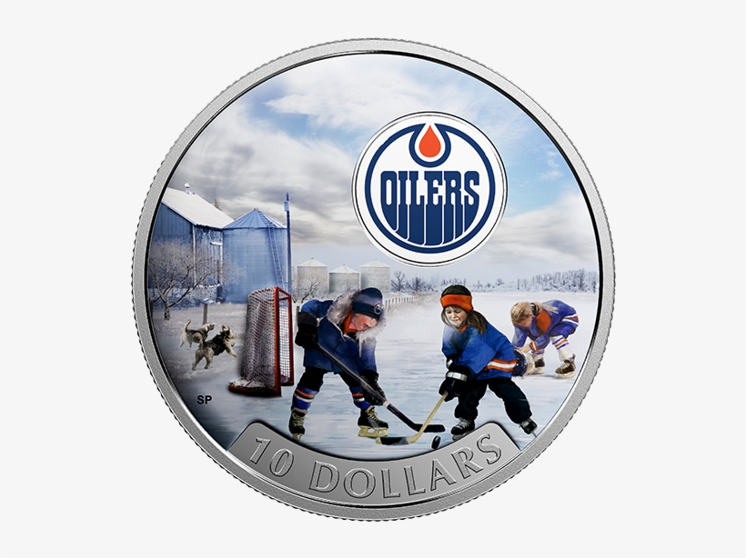 Pure Silver Coloured Coin Passion To Play - Edmonton Oilers Wincraft 8" X Color Decal, transparent png download