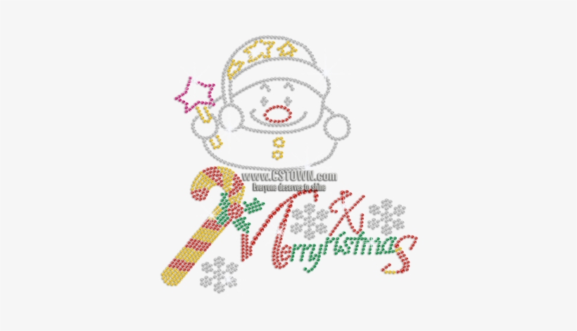 Cute Snowman & Crystal Merry Christmas Snowflakes Iron-on - Illustration, transparent png download
