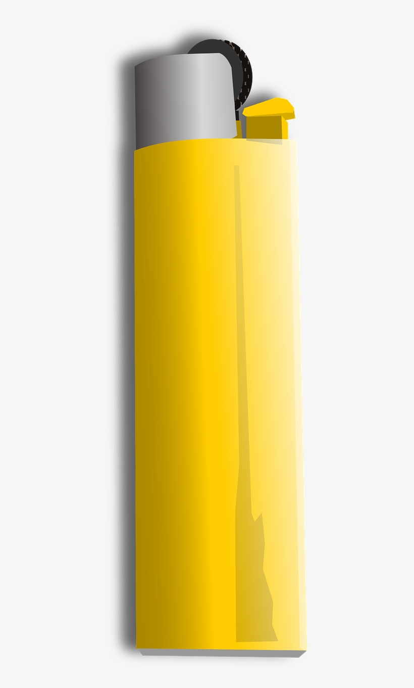Lighter, Cigarette, Fire, Smoke, Yellow - Water Bottle, transparent png download
