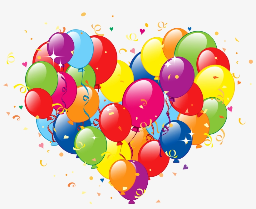 Birthday Heart Balloons Png, transparent png download