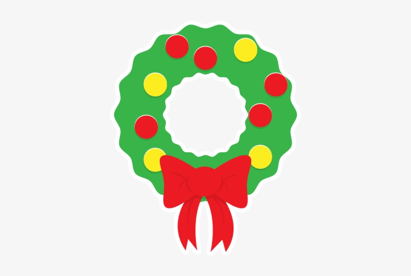 Christmas Free To Use Public Domain Clip - Simple Christmas Wreath Clipart, transparent png download