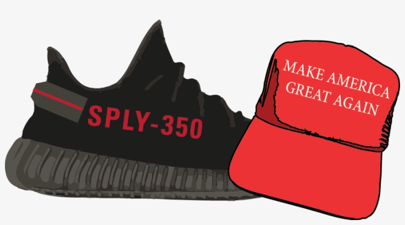 Politically Inspired Fashion Is In This Season - Adidas Yeezy 350 V2 - Cp9652, Size: 4, Black, transparent png download