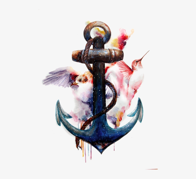 Because Tattoos Originally Gained Popularity Among - Anchor Watercolor Painting, transparent png download