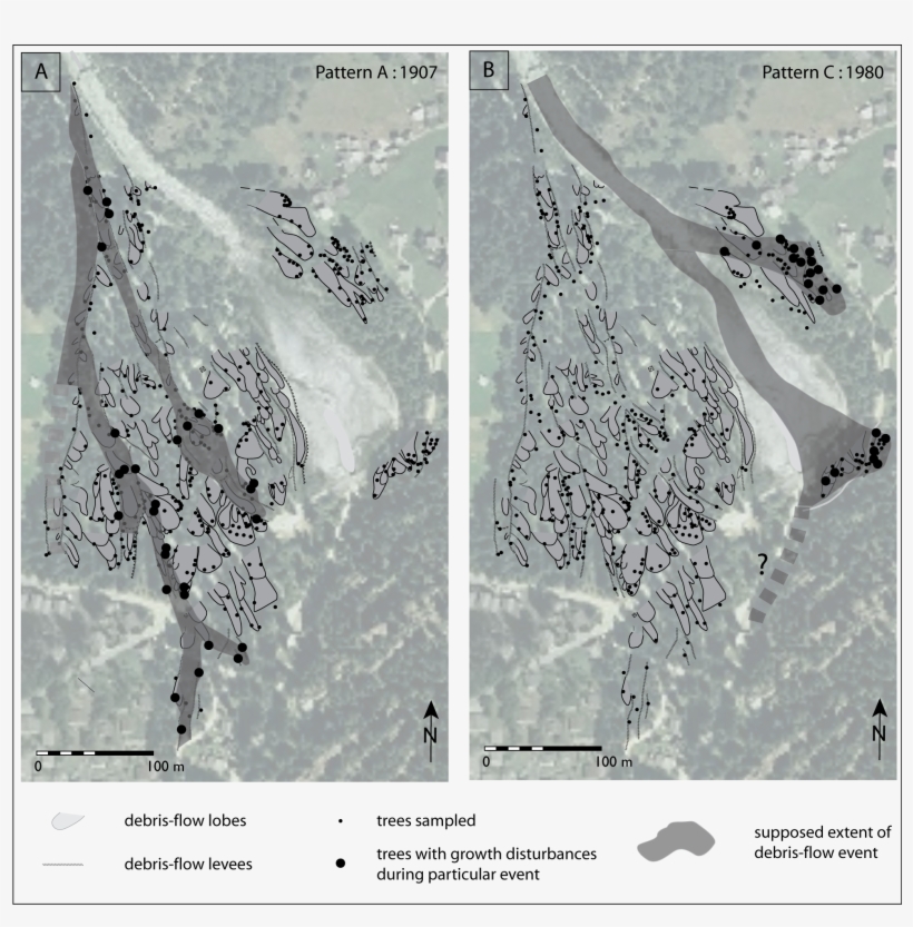 Spatial Propagation Of Debris Flows On A Cone As Reconstructed - Debris Flow, transparent png download