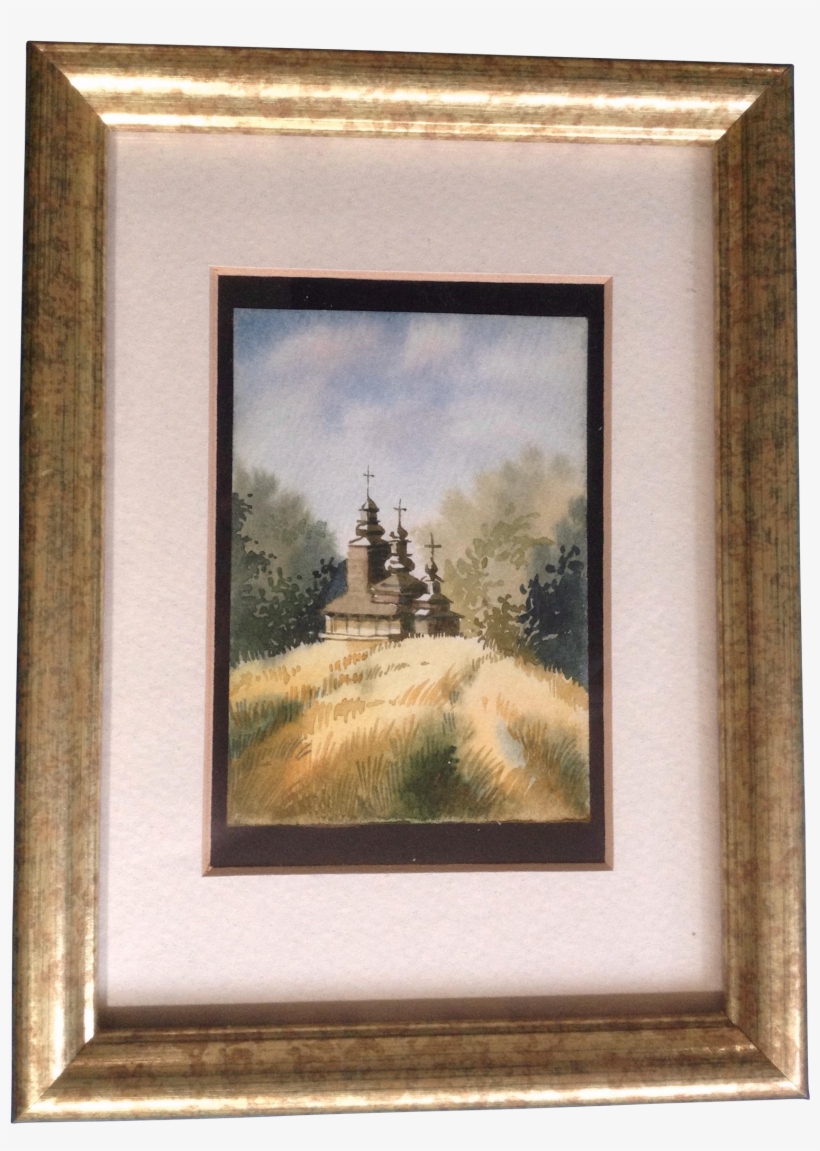 Russian Orthodox Church Watercolor Painting Works On - Picture Frame, transparent png download