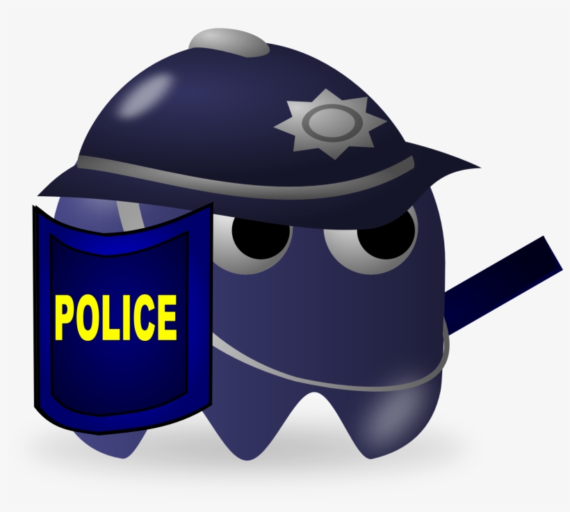 Police Baddie Pacman Pac-man Cartoon - Pac Man Ghost Police, transparent png download