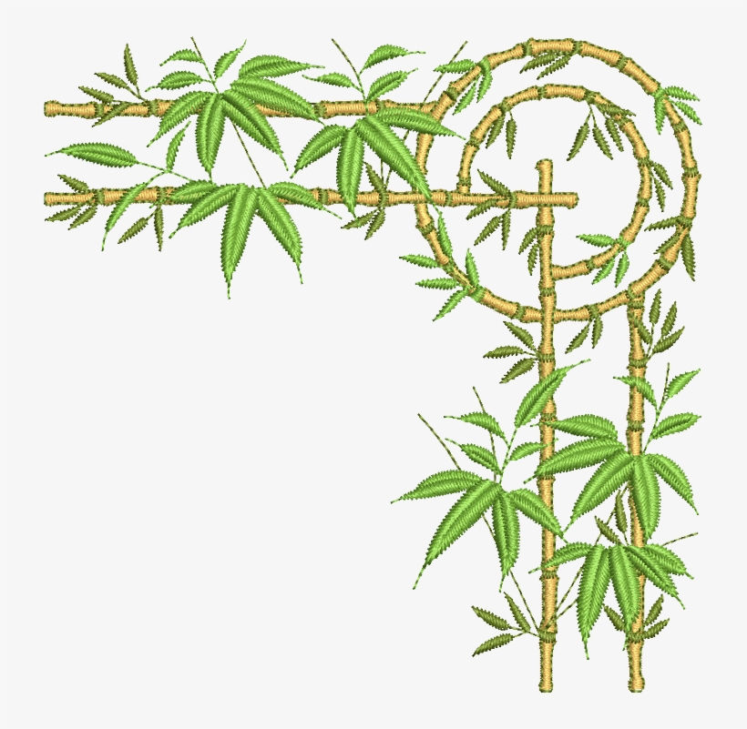 Embroidery Bamboo Design, transparent png download