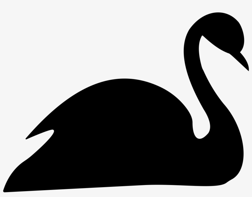 Swan Clipart Silhouette - Swan Silhouette Clip Art, transparent png download