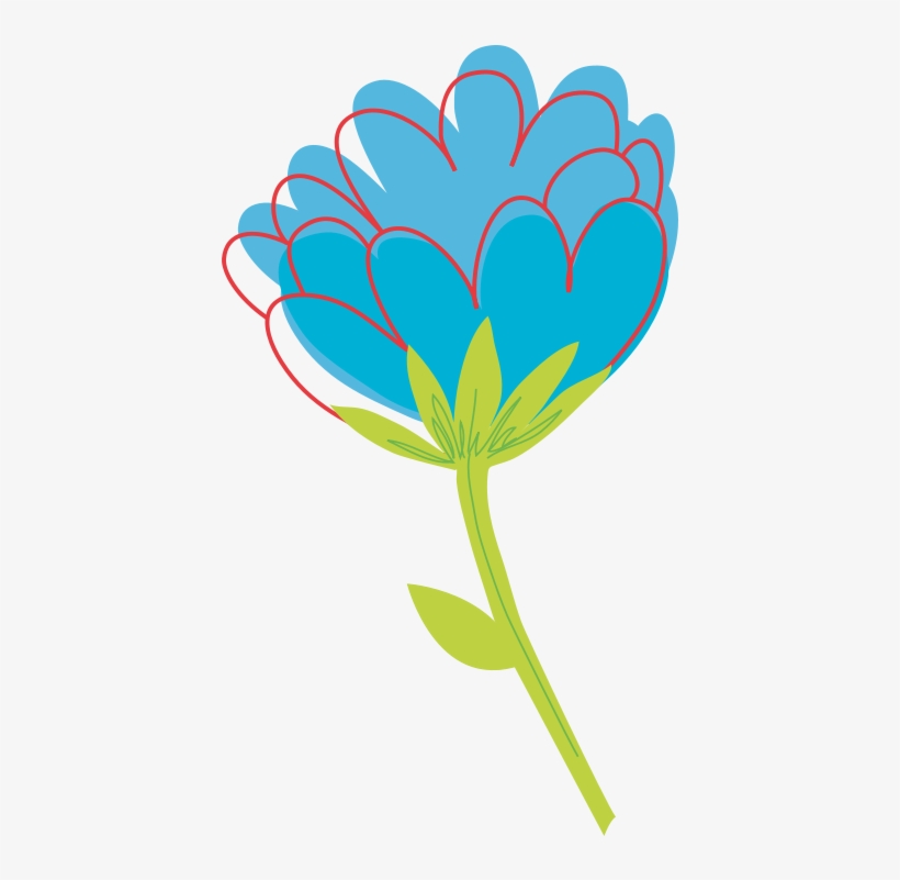 Blue Flower Vector - Flower Vector Png Png, transparent png download