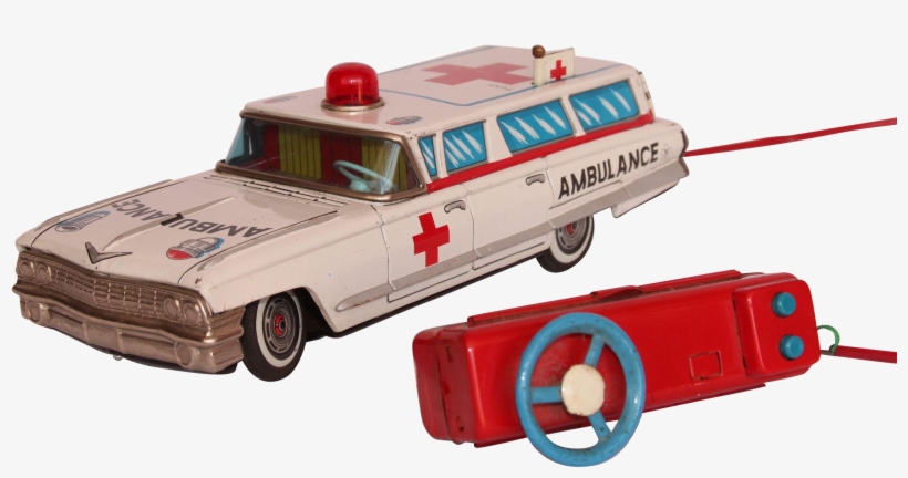 Product Rare 1960's Cadillac Ambulance Tin Car Toy - Tin Toy Ambulance, transparent png download