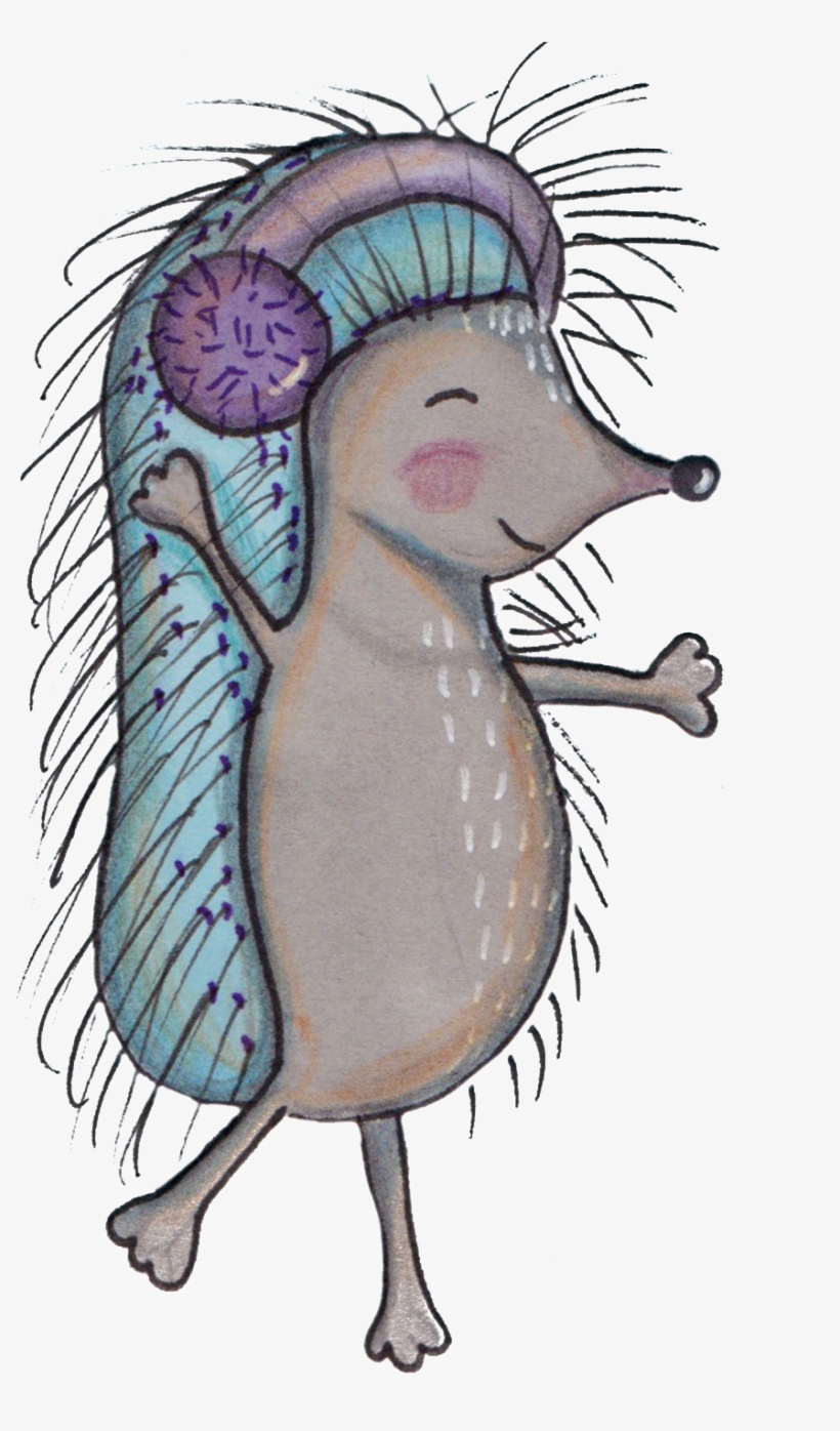 Hand Painted Very Happy Little Hedgehog Png Transparent - Design, transparent png download