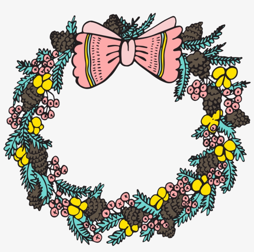 Hand Painted Cute Cartoon Wreath Png Transparent - Portable Network Graphics, transparent png download