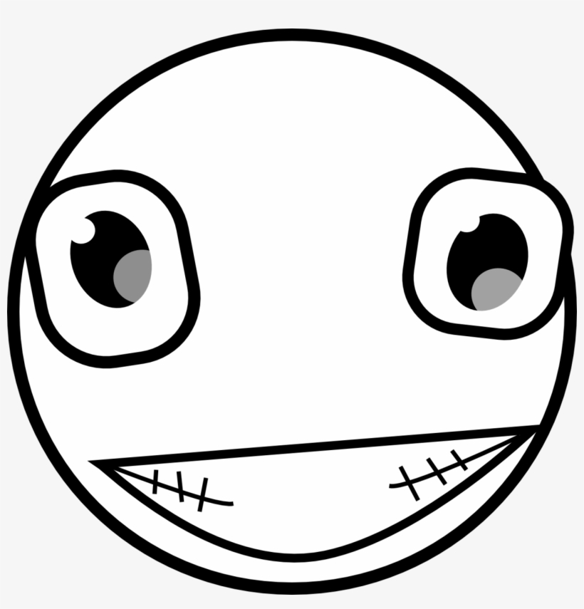 Feraliminal Creepy Buddy Icon Black White Line Art - Creepy Smiley Face, transparent png download