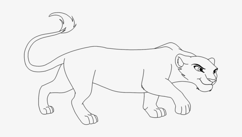 Lioness Lineart - Line Art, transparent png download