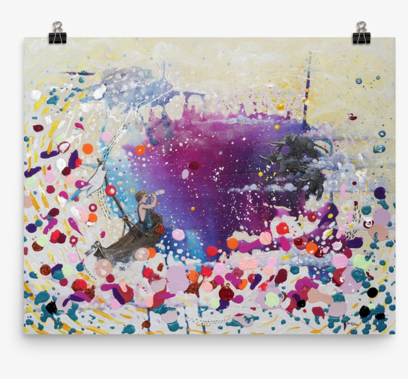 The Day I Called The Sky Elephants Fine Art Print - Painting, transparent png download