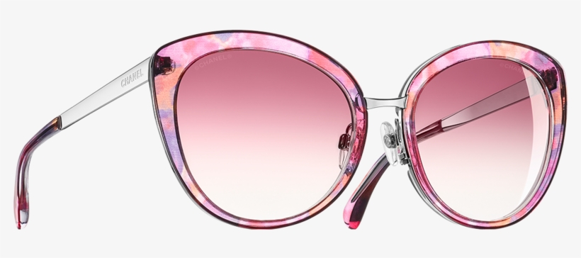 Butterfly Sunglasses, Acetate & Metal-multicolor Pink - Chanel Butterfly - Fall Collection - Pink Gradient, transparent png download