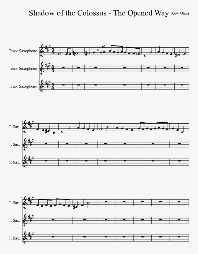 Shadow Of The Colossus - Jamming With Charlie Sheet Music, transparent png download