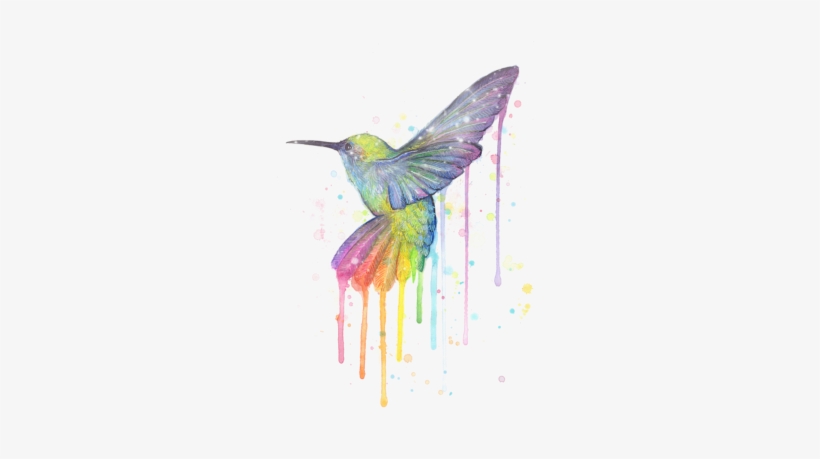 Hummingbird Of Watercolor Rainbow, transparent png download