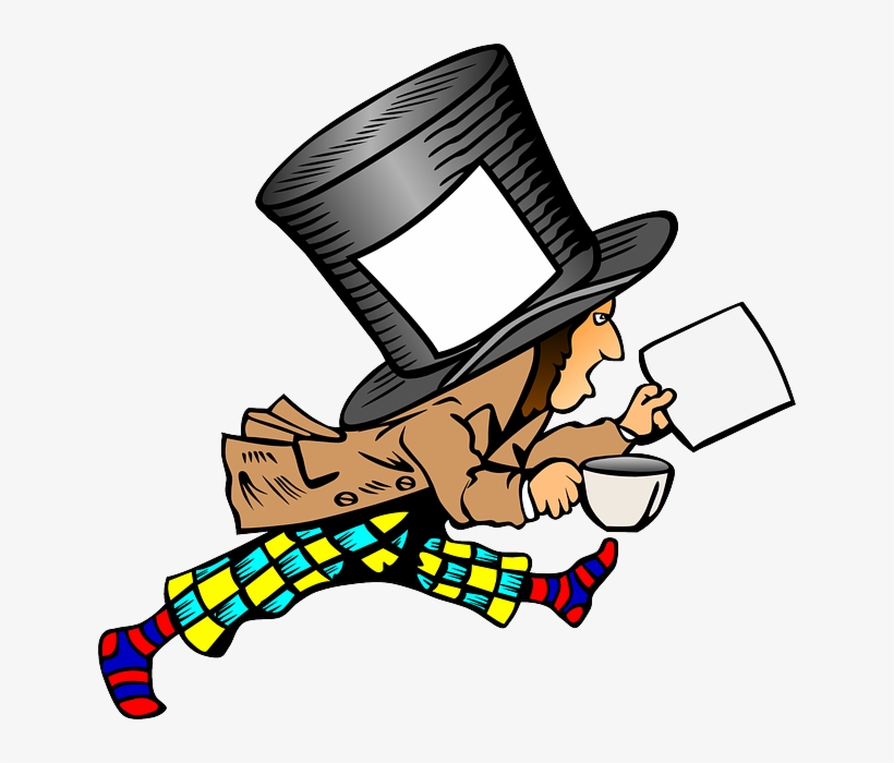 Mad, Top, Paper, Cartoon, Hat, Holding, Hatter, Alice - Mad-hatter Round Ornament, transparent png download