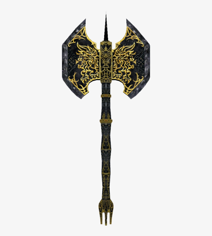 Ebony Battle Axe Ob - Battle Axe Png, transparent png download
