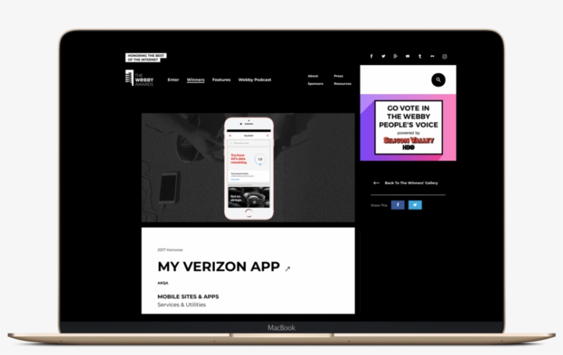 My Verizon Webby Honoree, transparent png download