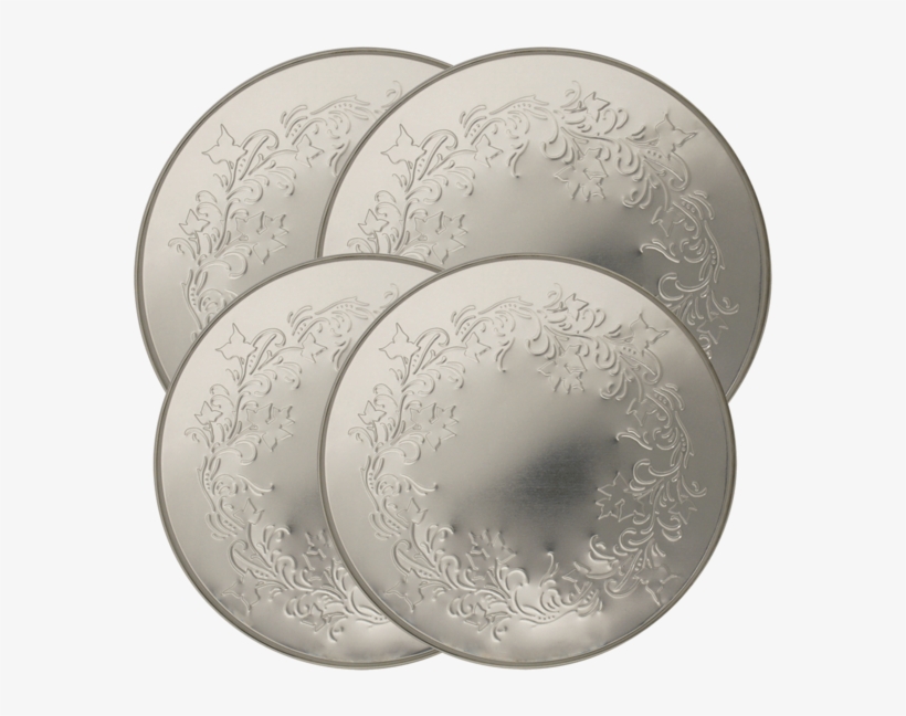 5058 Ivy Embossed Silver 4 Pack Licensed Round Burner - Burner Covers, transparent png download