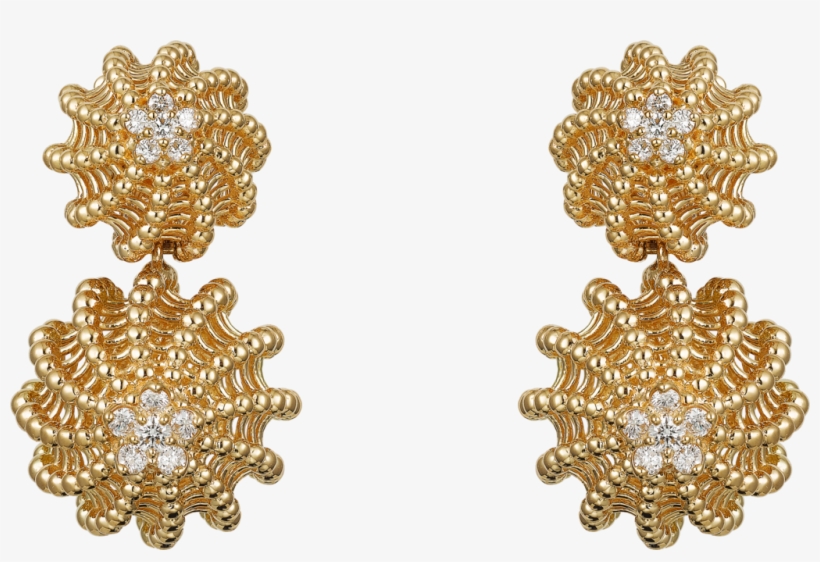 Cactus De Cartier Earringsyellow Gold, Diamonds - Cartier Cactus Earrings, transparent png download