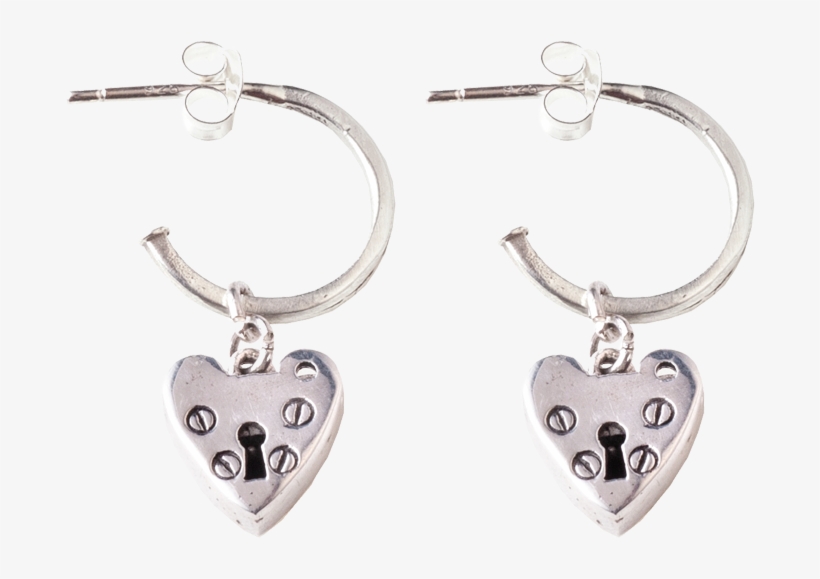 Heart Earings Silver - Tilly Sveaas Silver Heart Hoop Earrings, transparent png download