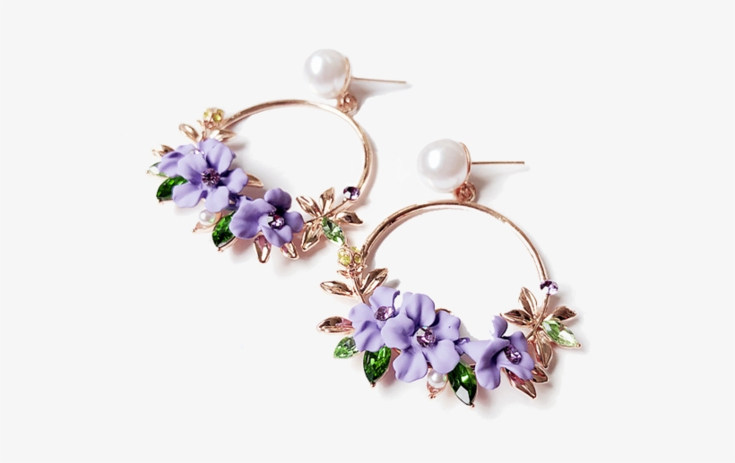 Simulated Pearl & Flower Summer Earings - Pearl, transparent png download