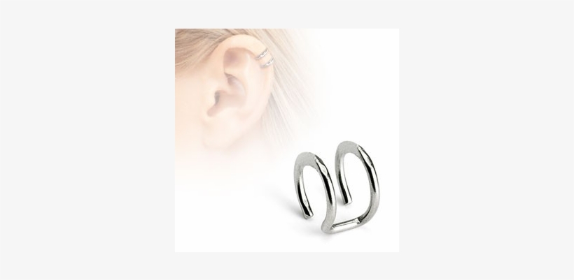 Earrings Transparent Cartilage - Double Plain Clip On Fake Helix Ear Cuff, transparent png download