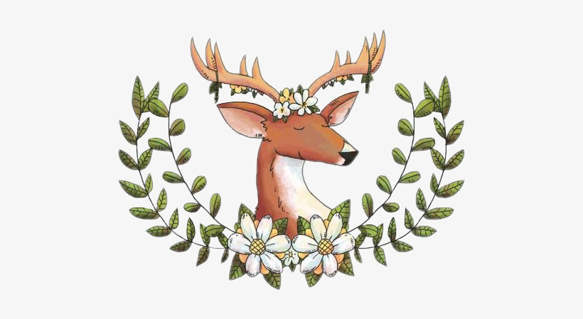 Picture Royalty Free Stock Antlers With Flowers Clipart - Sika Deer, transparent png download