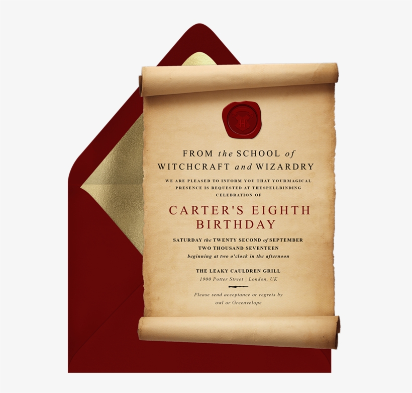 Magic Scroll Greenvelope Com Invitation In Creme - Scroll Invitation, transparent png download