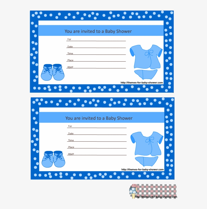 Blue Baby Shower Invitations 5 - Baby Shower, transparent png download