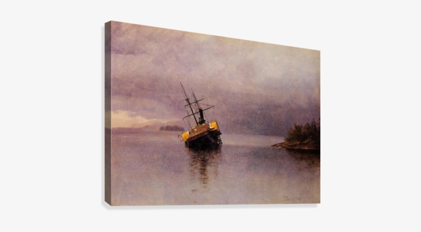 Wreck Of The Ancon In Loring Bay, Alaska Canvas Print - Poster: Albert Bierstadt Shipwreck In Loring Bay Alaska, transparent png download