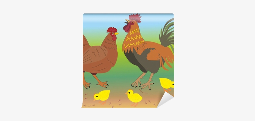 Cock And A Hen Chick, transparent png download