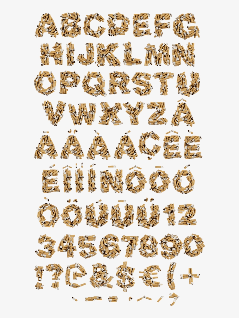 Cigarette Butt Font - Illustration, transparent png download