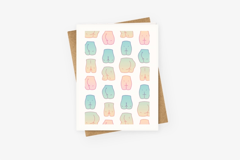 Kawaii Pastel Butt Pattern Greeting Card - Happy Mothers Day Friend Funny, transparent png download