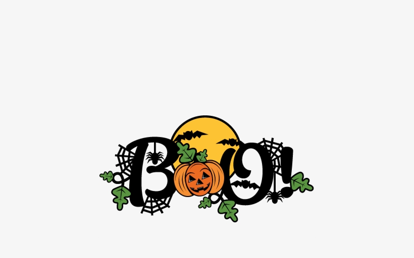 Boo Halloween Title Svg Cuts Scrapbook Cut File Cute - Boo Halloween Png, transparent png download
