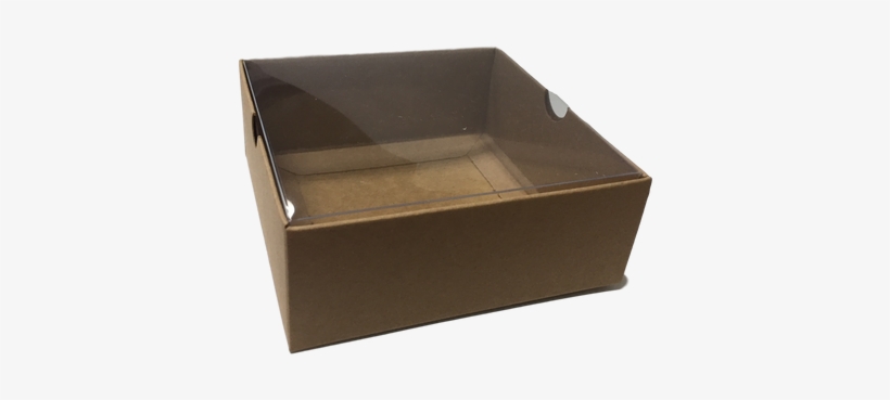 Square Box 100 Kraft Clear Lid - Lid, transparent png download