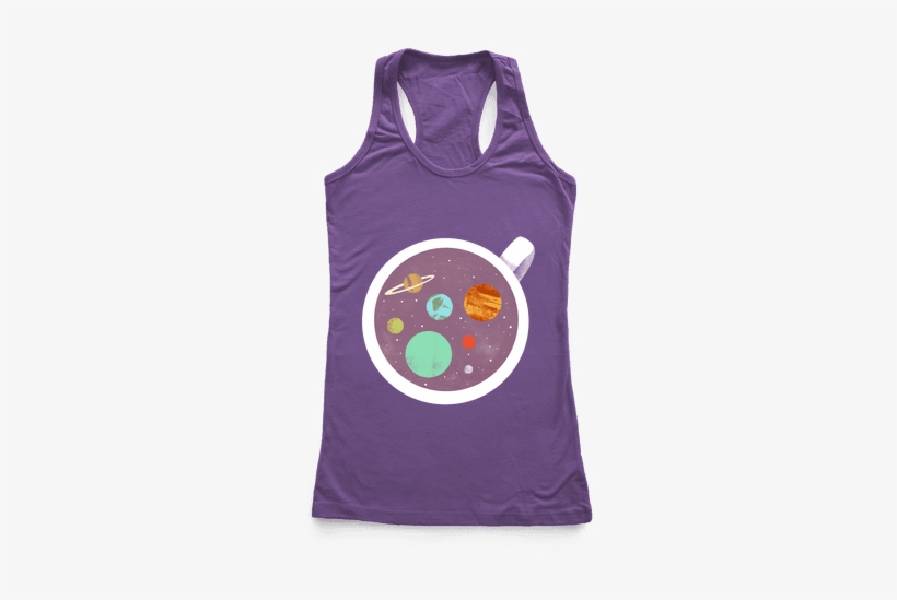 Coffee & Space Planets Racerback Tank Top - Bi Furious Shirt, transparent png download