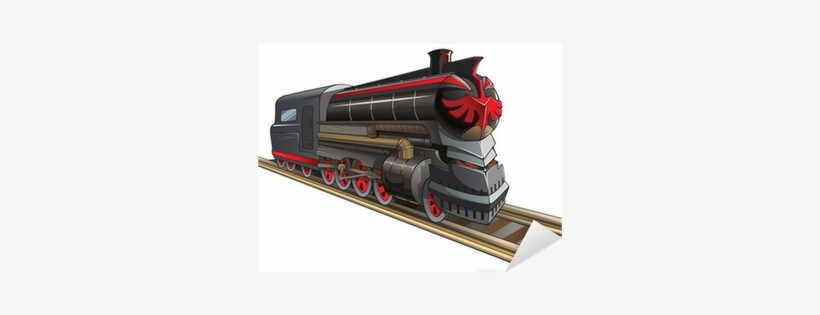 Old Steam Locomotive With Demon Eyes, Vector Sticker - Train, transparent png download