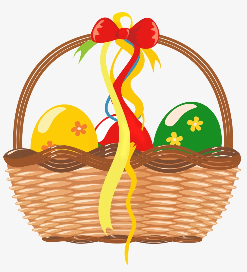 Easter Basket With Eggs Png Clipart Picture - Easter Gift Png, transparent png download