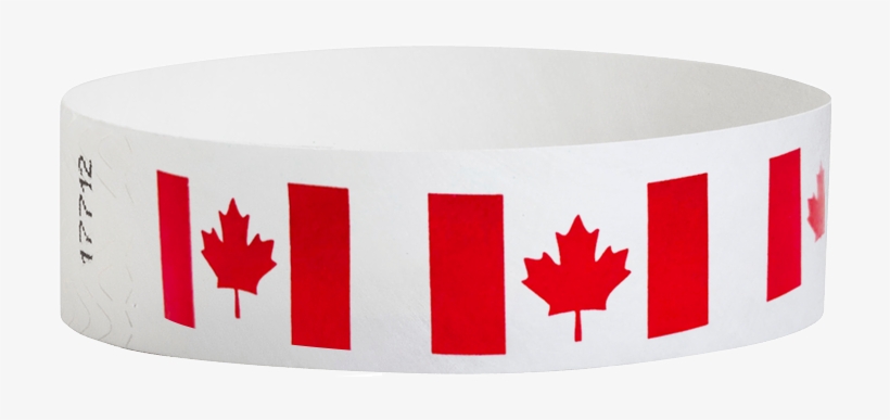 Canada Flag 3/4” Tyvek Wristbands - Canada, transparent png download