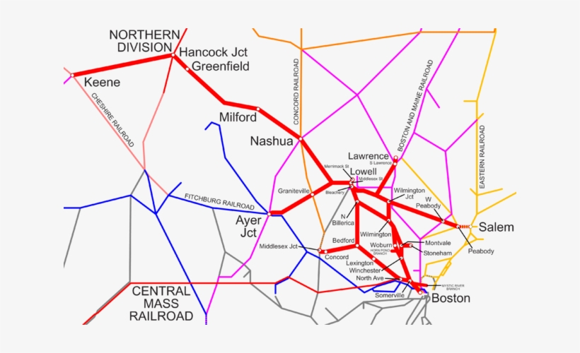 320 × 210 Pixels - Boston And Lowell Railroad Map, transparent png download