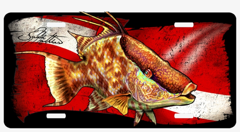Hogfish License Plate Features - Hogfish Painting, transparent png download