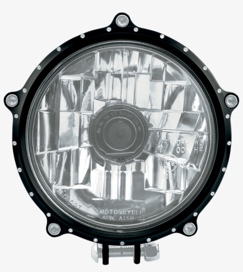 Roland Sands Black 5 3/4" Motorcycle Contrast Cut H4 - Universal Motorcycle 5 3 4 Headlights, transparent png download
